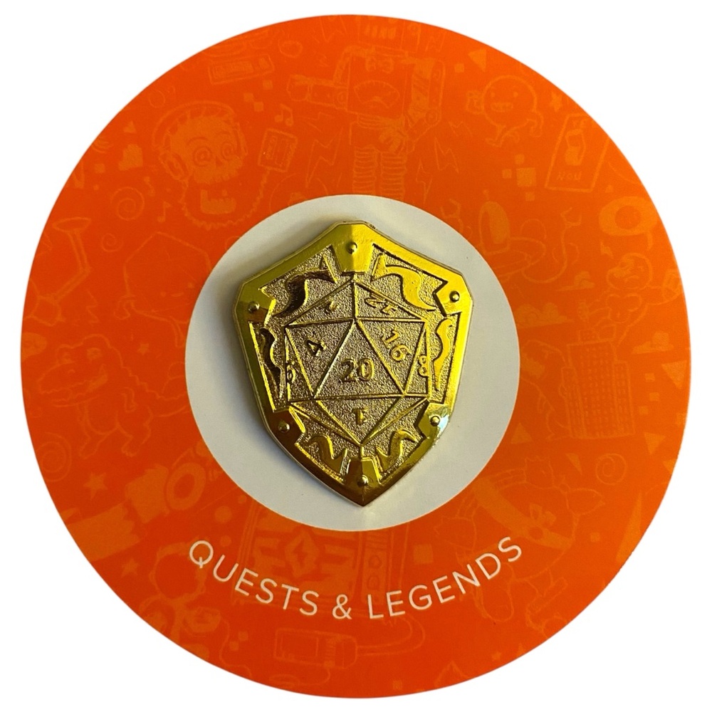 3/$30 Loot Crate D20 Dice Shield Enamel Pin